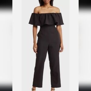 SAM EDELMAN Off the shoulder black jumpsuit